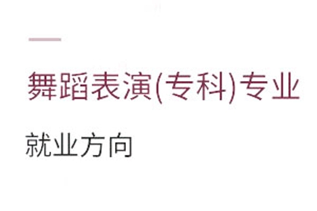 舞蹈表演(專科)專業(yè)就業(yè)方向